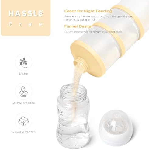 Termichy Stackable Formula Dispenser Portable: Milk Powder Container to go - 4