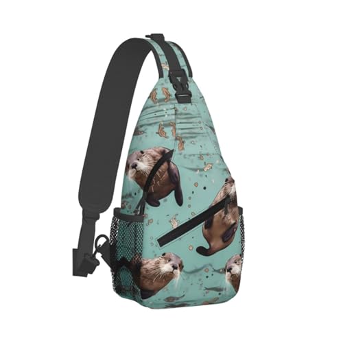 Mochila Sling Bolsa Cruzada Otters Negra