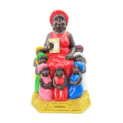 Annie's Boutique Madama with Seven Children Statue, 8 Inch, Red, Resin, Classic, Indoor, Religious