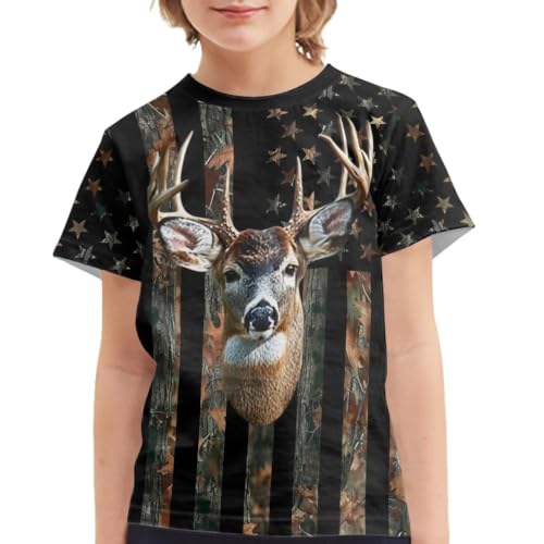 Image of Xhuibop Kids Tshirts Girls Boys 3-16 Years Summer Clothes for Teens Loose Fitting Tops