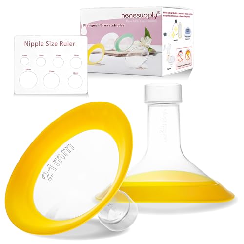 Image of Nenesupply 21mm Oval Flanges Compatible with Medela Pump Parts Replacement 21mm Flange for Medela Breast Pumps. Work with Pump in Style Parts Symphony Parts Swing Maxi Harmony and Personalfit Flex