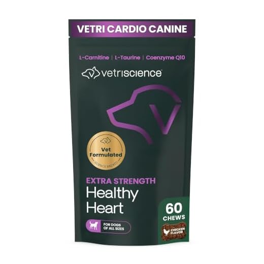 VETRISCIENCE Vetri Cardio Canine Complete Cardiovascular Support for Dogs with CoQ10, Taurine and Arginine , 60 Chews