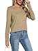 MK Shop Limited Womens Long Sleeve Shirts Casual Notch V Neck Layer Basic Tees Cute T-Shirt Dressy Tunic Tops Spring Fall Fashion Outfits 2026 Light Khaki