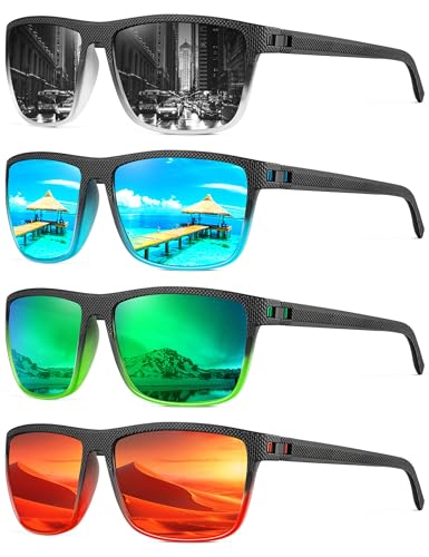NSSIW Polarized Sunglasses Men,4 Pack Classic Mens Sunglasses for Men Women | Mens Polarized Sunglasses with UV400 Protection for Driving Fishing Golf Running Cycling