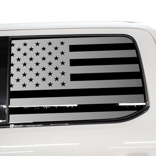 BOGAR TECH DESIGNS Precut Side Window American Flag Vinyl Decal Sticker Compatible with Ford F-150 F150 2015-2025, Matte Black by BOGAR TECH DESIGNS - Used condition - US$51.47
