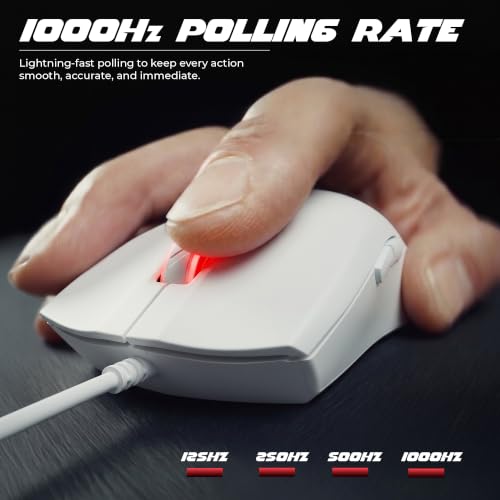 Image of Zebronics Viper 50 Premium Gaming Wired Mouse, 12800 DPI, 1000Hz Polling Rate, Gaming Grade Sensor, Huano Switches, 6 DPI Levels, 7 Buttons, Advanced Windows Software Support, 1.5m USB Cable (White)