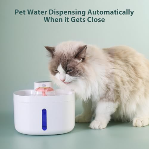 Fuente de agua inalámbrica para gatos Asixxsix 2.6L miniatura 2