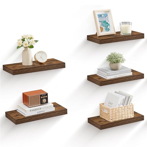 Décoration murale salon avec le lot de 5 étagères flottantes VASAGLE 39cm
