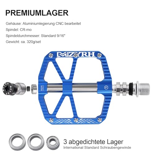 MZYRH MTB Mountain Bike Pedals with Reflectors - Image 3