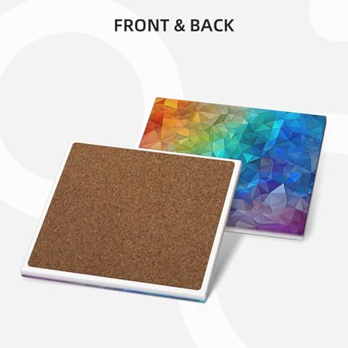 Dessous de verre carrés en céramique lot de 6 avec support triangle - 3