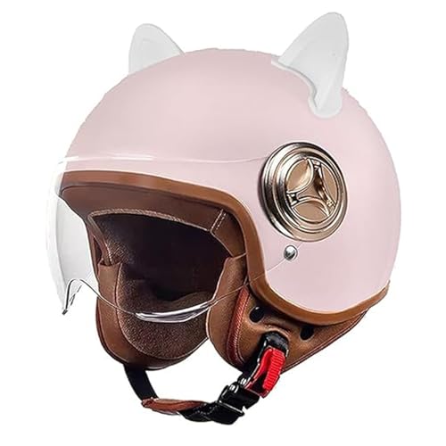 QJWMatic Casque De Moto pour Enfants, Casque De Scooter, Casque Jet avec Pare-Soleil, Casque De Scooter Casque De Cyclomoteur pour Garçon Filles A,54-61CM