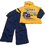 Thomas The Train Toddler Boys 2pc Hooded Fleece Set The Tank Engine 1 (4T) Yellow and Navy
