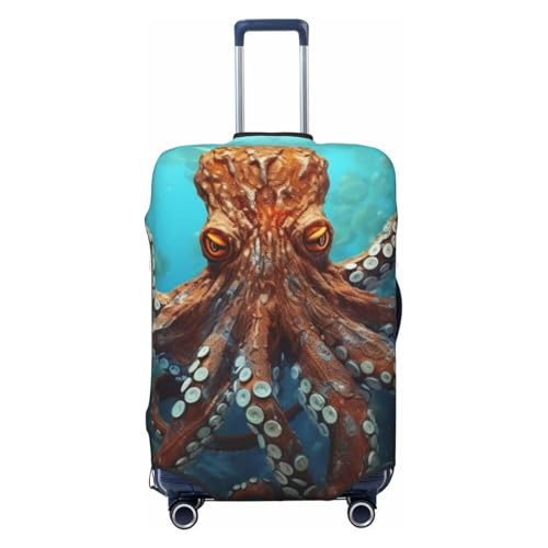 Cool Big Octopus Luggage Cover Stretch Washable Suitcase Protector Suitcase Cover Anti-Scratch Luggage Sleeve Elastic Suitcase Case Protector Baggage Cover Fits 18-32 Inch