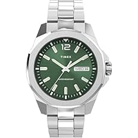 TIMEX Men's Essex Stainless Steel Bracelet Watch, Silver, 46 mm