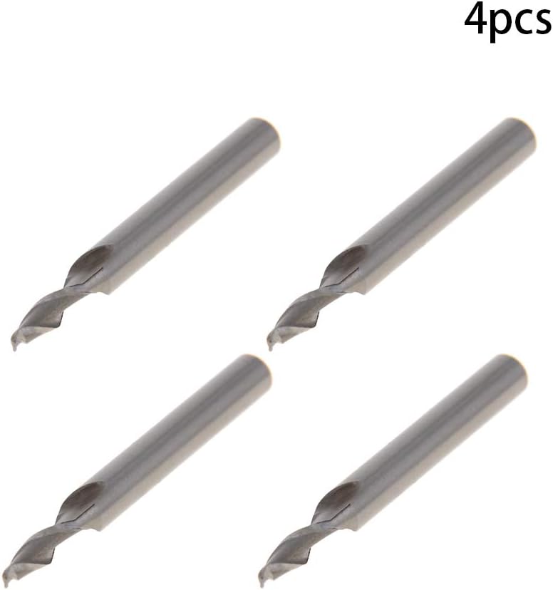 Utoolmart Straight End Mill Cutter, High Speed Steel HSS-AL, 2 Flute CNC Router Bits, 4mm x 6mm x 11mm, 4 Pcs