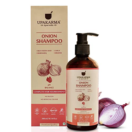 Upakarma Onion Shampoo With Red Onion Seed Oil, Amla, Bhringraj And Brahmi - 10.14 Fl Oz