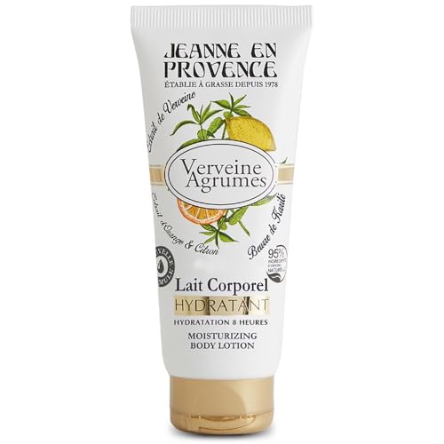 JEANNE EN PROVENCE - Lait Corporel Hydratant et Parfumé - Parfum Verveine Agrumes - 95% d'Ingrédients d'Origine Naturelle - Peau sèche - Fabriqué en France...
