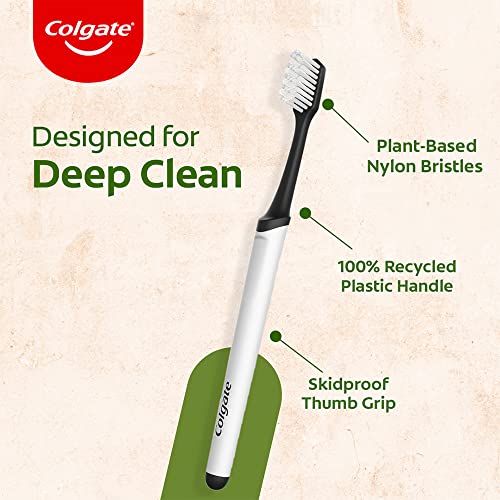 Image of Colgate RecyClean Toothbrush, Planet Friendly, Recycled, 3 Pcs