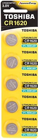 Toshiba CR1620 3V Lithium Coin Cell Battery Pack of 5