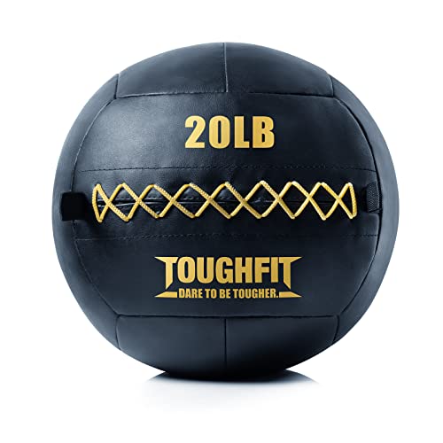 ToughFit Soft Wall Ball - Black Medicine Ball for Cardio Fitness Exercise - Weighted Med Ball for...