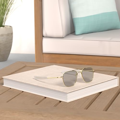 Gleyemor Polarized Square Aviator Sunglasses for Men Retro Military Tough Guy Style Shades2