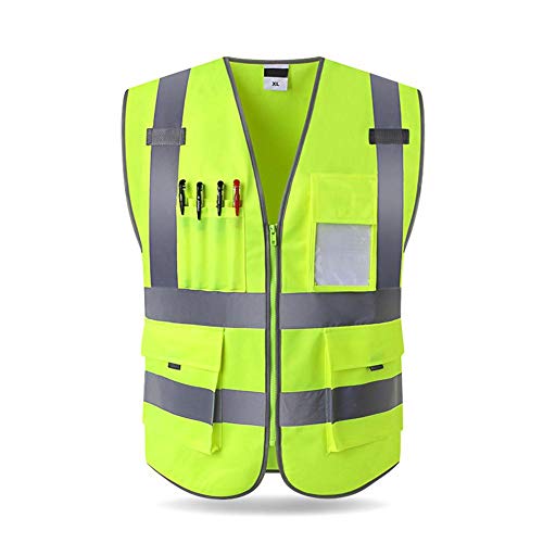 FORYOURS Chaleco Reflectante Amarillo, Chaleco Reflectante Niño De Bolsillo para Correr, Ciclismo, Trotar, Caminar, Cumple con La Norma EN ISO 20471 - Unisex