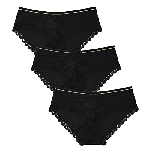 Aijolen Culotte en dentelle pour femme - Taille basse - Bikini hipster - Sous-vêtements en dentelle pour femme, Multicolore-b3, L Cover