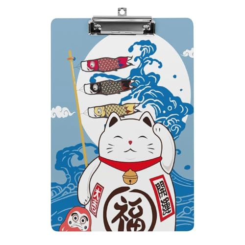 クリップボード 招き猫 鯉のぼり A4サイズ対応 クリップファイル バインダークリップ 用箋ばさみ ファイルボード メモ帳 縦型 書類整理 おしゃれ かわいい 筆記 多機能 壁掛け プレゼント