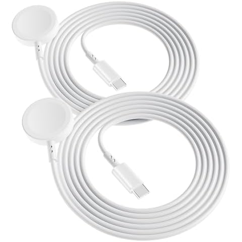 Uzento 𝟐𝟎𝟐𝟒 𝐔𝐩𝐠𝐫𝐚𝐝𝐞𝐝 for Apple Watch Charger Magnetic Fast Charging Cable, Magnetic Wireless Charging Compatible with iWatch Series Ultra/9/8/7/6/SE/SE2/5/4/3/2-White[3Ft 2Pack] Cover
