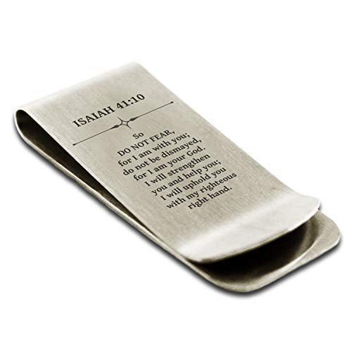 Stainless Steel Do Not Fear Isaiah 41:10 Money Clip Credit Card Holder