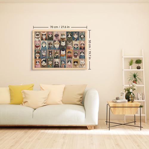 1000-Piece Cat Fashion Jigsaw Puzzle with Letters on Back