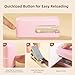 deli Stapler, Desktop Staplers with Integrated Staple Remover, 45 Sheet Capacity Office Stapler, Pink