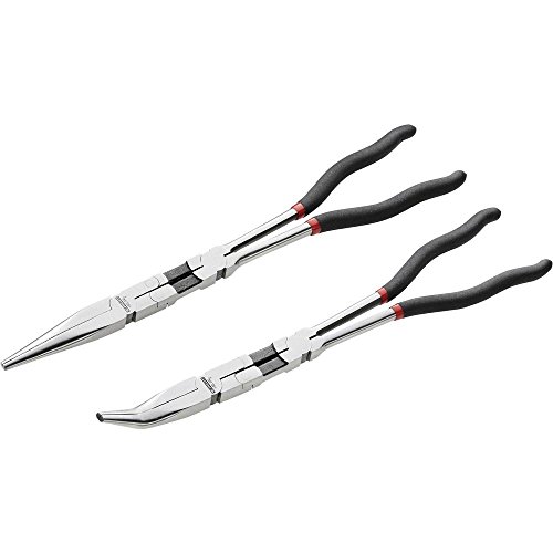 FACOM Jeu de 2 Pinces Extra Longues à Double Articulation - Haute Qualité en Gaine Plastique - 185.2LPB