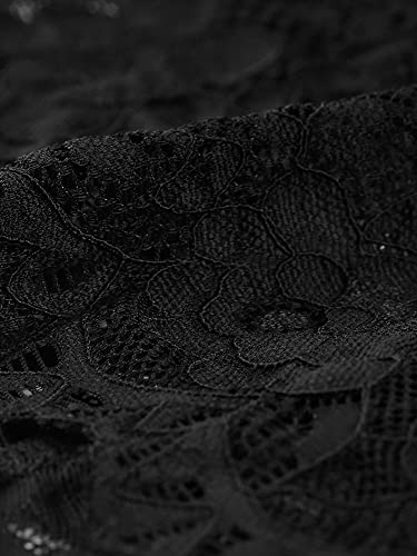 Allegra K Women's Elegant Sheer Floral Lace Shrug Top Cropped Bolero Cardigan Small Black #TOP5