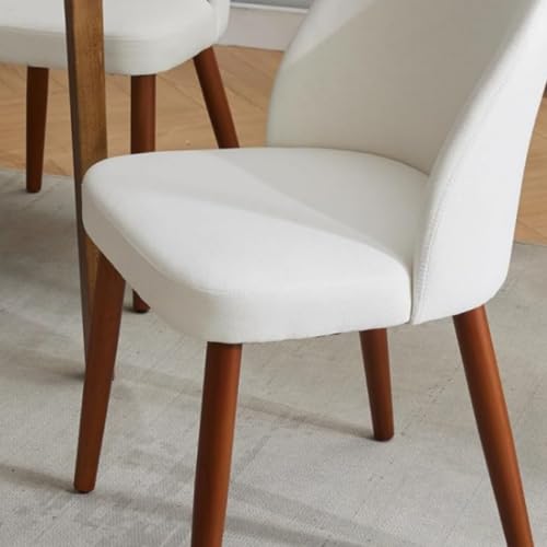 椅子 ダイニングチェア 2脚セット 天然木の脚 布張り 広い座面 背もたれ付きチェア ダイニングチェア おしゃれ [4]