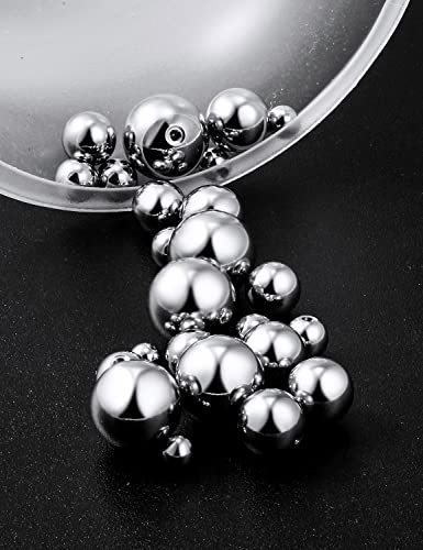 Prjndjw 25Pcs 14G 16G Replacement Balls internal thread & Externally Threaded Surgical Steel Balls Industrial Barbell Tongue Nipple Belly Button Eyebrow Rook Piercing Rings Parts 3MM-8MM3