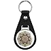 Mandala Islam Arabic Indian Pattern Keychain Black Premium Leather Key Chain with Key Ring