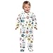 Emelivor Underwater Fish Coral White Baby Newborn Pajamas Outfits Long Sleeve Footed Pjs for Boys Girls Kids