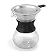 Boxtree Pour Over Coffee Maker Set with Reusable Stainless Steel Drip Filter Elegant Coffee Dripper Pot Glass Carafe & Permanent Stainless Steel Filter