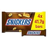 Snickers Chocolate Bars Multipack, Caramel, Peanuts & Milk Chocolate, 4 x 41.7g, Ideal for Gift, Snacks or Hamper