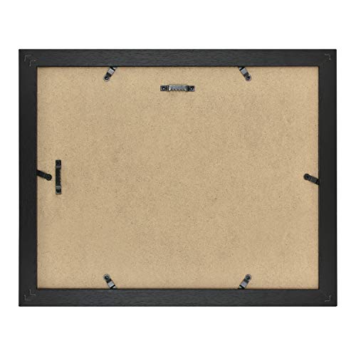MCS Studio Gallery 11x14 Matted To Fit 8.5x11 Picture Frame Black Woodgrain, Rectangle Photo Frame for Photos, Posters & Art Prints (1-Pack)