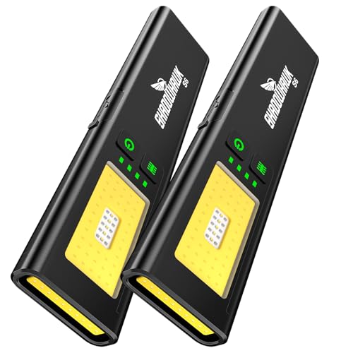 Shadowhawk 2 Stück Klein Taschenlampe LED Aufladbar mit Zwei Lichtquellen | Wasserdicht Mini COB-Arbeitsleuchte mit Magnet & Clip, USB Taschenlampen Sehr Hell für Camping/werkstatt/Notfall, 7 Modi