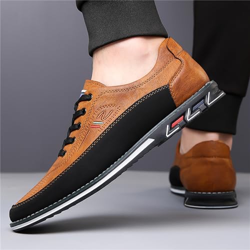 Veslexth Men Casual Business Shoes Lace Up Adjustable Loafers Driving Working Walking Party Formal Oxfords4