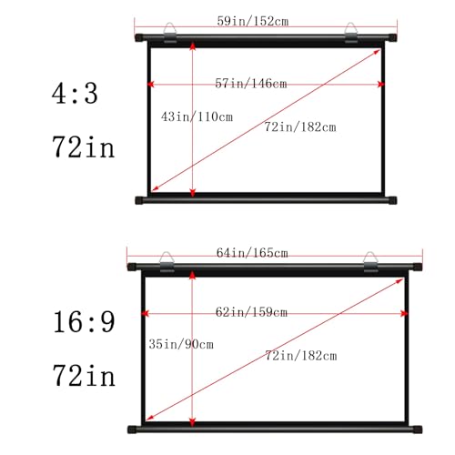 Pantalla de proyección manual de 72 pulgadas 4:3/16:9 miniatura 7