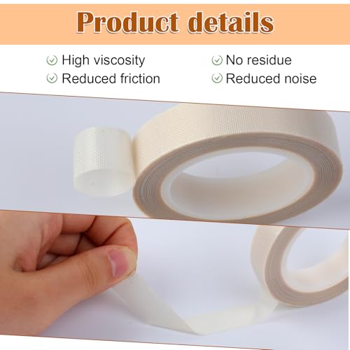 Image of 2 Rolls 1 /2 Inch x 33 Feet Drawer Slide Tape, Low Friction Tape Squeak Resistant, Abrasion Resistant Glide Tapes, Surface Protection Tapes for Wood, Cabinet, Curtain, Furniture, White