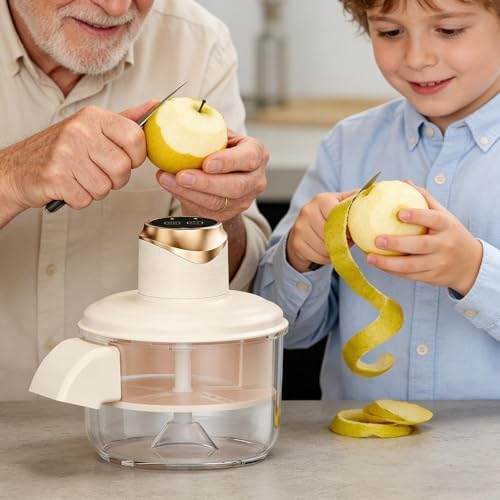 Elektrikli Sebze Soyma Makinesi - Sessiz Şarj Edilebilir Kablosuz | Elektrikli Meyve Sebze Soyucu | Meyve Domates Kiraz Üzüm Malta Eriği İçin Ev Kamp Kullanımı - Görsel 2