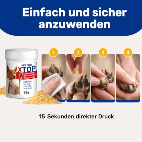 ARTERO X-Top Blutstiller für Hunde und Katzen 15 g, veganes Pulver
