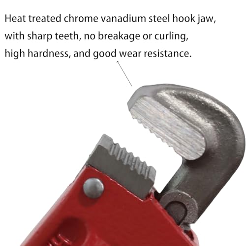 Image of Rayfox Small Pipe Wrench, 6 Inch Adjustable Plumbers Wrench Mini Plumbing Tools Straight Heavy Duty for Tight Spaces(1PC)