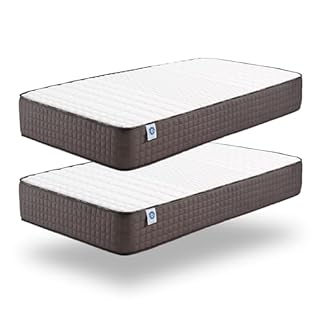 NATURALEX - Lot 2 Matelas Titanium 80x200-24 cm - Accueil Mousse mémoire de Forme + Blue Latex - Soutien Mi-Ferme - Respirant - 7 Zones - Réversible - Couchage indépendant - Fabriqué en Europe