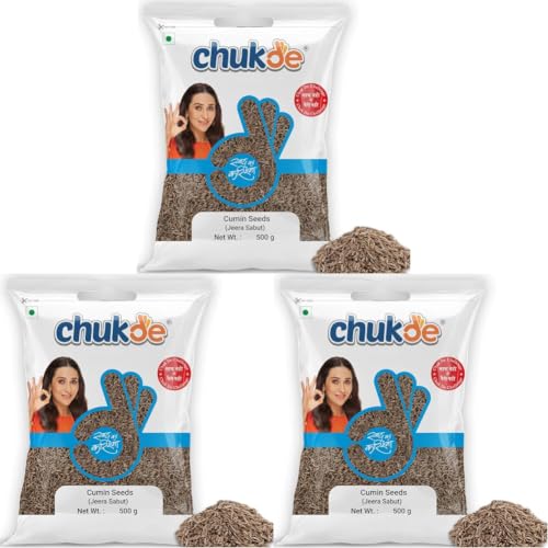 Image of Chukde - Jeera Sabut (17.63 OZ) - Cumin Seeds - Aromatic & Flavorful for Curry & Spice Mixes - Ideal for Spices, Cooking, & Health Benefits - Whole Spices - 500 Gm (Pack of 3)